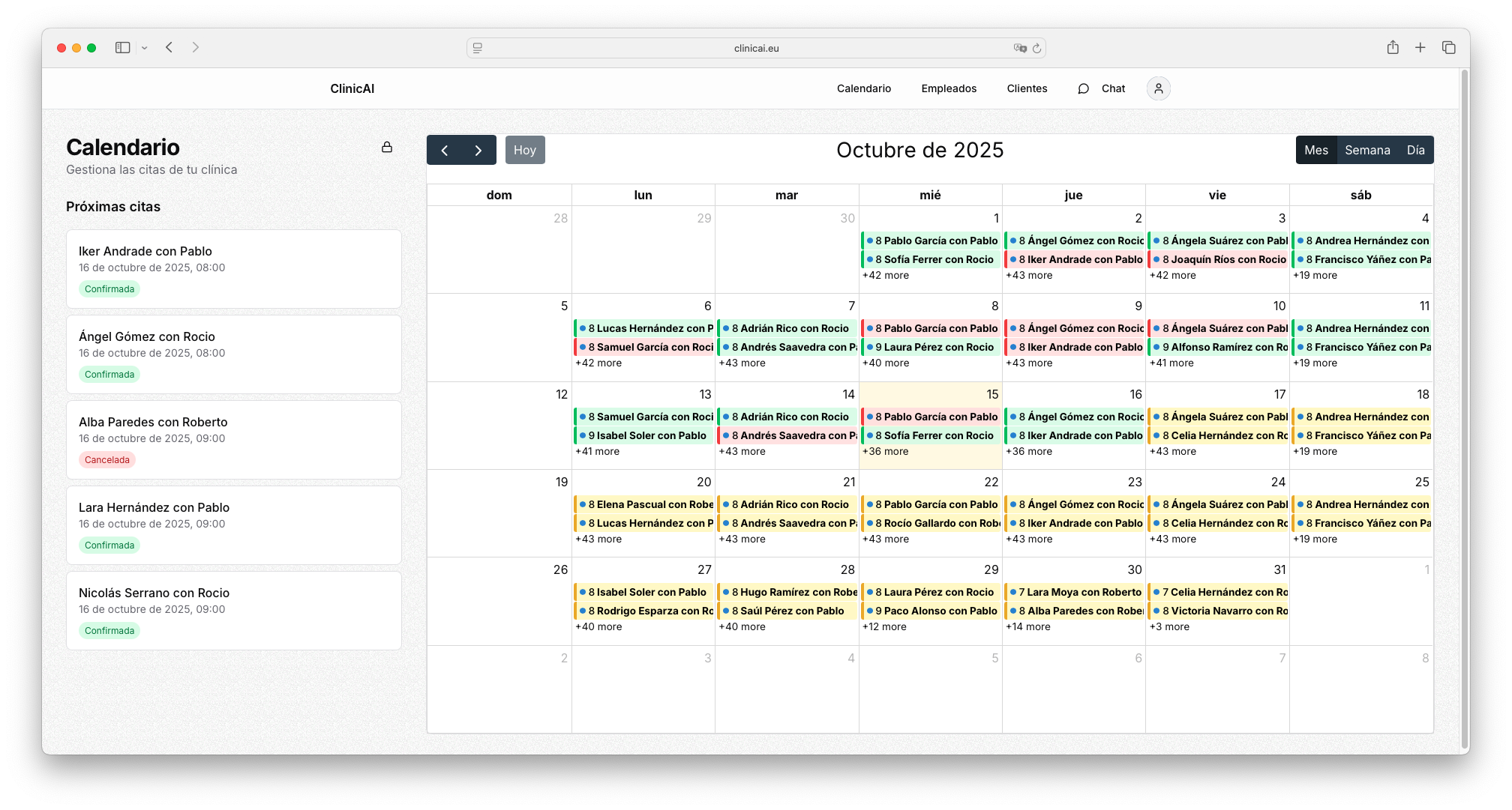 ClinicAI Calendar - Gestión de citas
